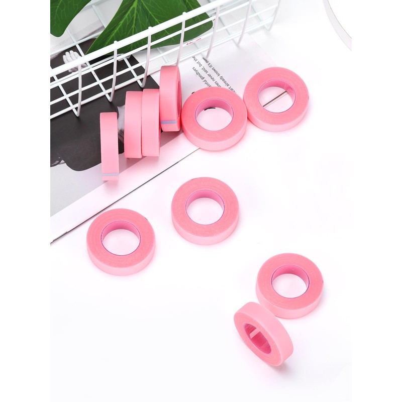 TEOYALL PE Lash Tapes, 5 Rolls Adhesive Micropore Breathable Pink