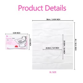 Disposable Toilet Seat Covers – Pack of 10 | XL size | Portable & disposable Travel Toilet Covers for Adults & Kids | Individually Wrapped | Fits Public Toilets | Eco-Friendly
