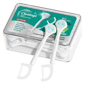 cleaings® 15Pcs Mini Disposable Tongue Brushes with Cleaning Paste Beads and Floss Picks, Tongue Cleaners, Reduce Bad Breath, Tongue Scraper-Mint Flavor (Pack of 1)