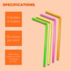 Jacent Flexible Disposable Drinking Straws, Bendable Plastic Neon Straws: 125