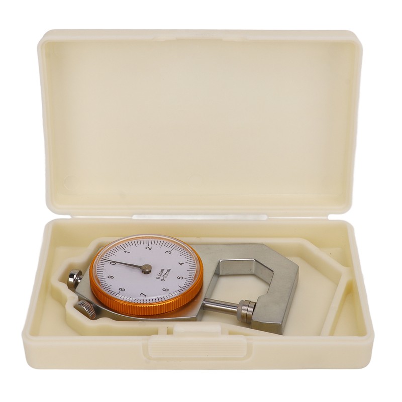 Flat Head Thickness Gauge 0 to 10mm Range Round Dial