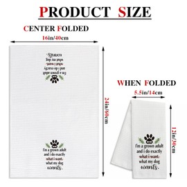 zcyhtqp I'm a Grown Adult and I Do Exactly What My Dog Wants,Funny Kitchen Towels,Funny Dish Towels with Sayings,New Home Housewarming Gifts,Dog Kitchen Towel,Dog Lover Gift,Dog Mom