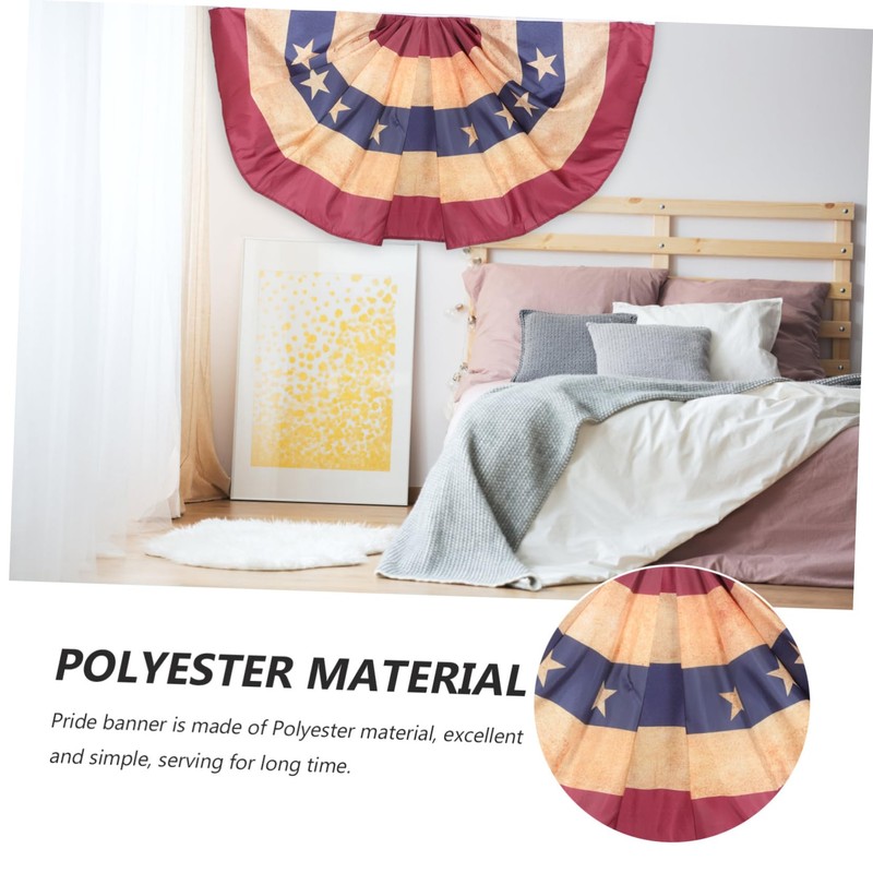 CIYODO Independence Day Usa Flag Bunting Decorative Fan Shaped Banners