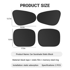 YYTQP Car Side Window Sun Shades, 4 PCS Front and Rear Window Sunshades Privacy Curtains, Sun Glare and UV Rays Protection, Block Light for Breastfeeding, Taking a nap, Changing Clothes, Camping