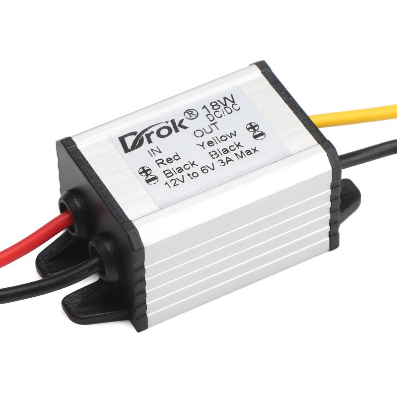 DROK 12V to 6V Step Down Converter, Waterproof DC to