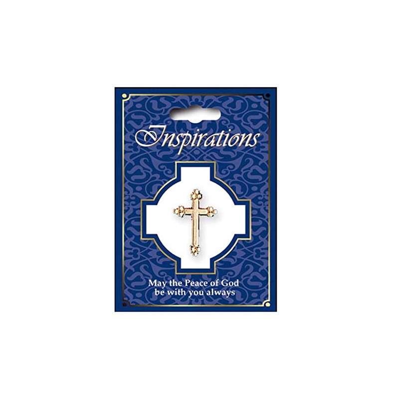 Confirmation Lapel Pin Brooch - Gold Bobble Cross 5505