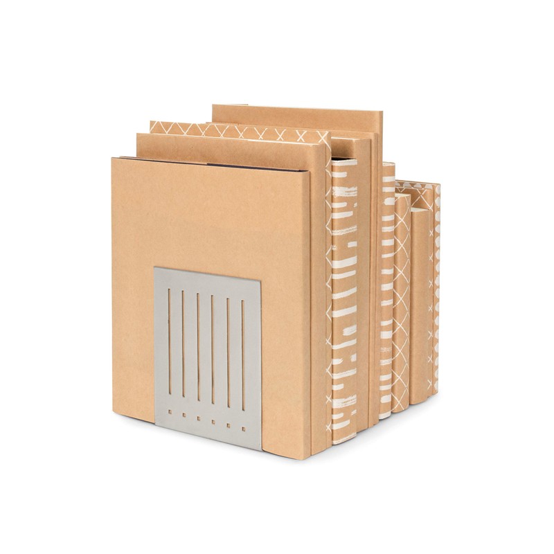 Spectrum Diversified Rectangle Bookends, Large, Pewter, 2 Pieces