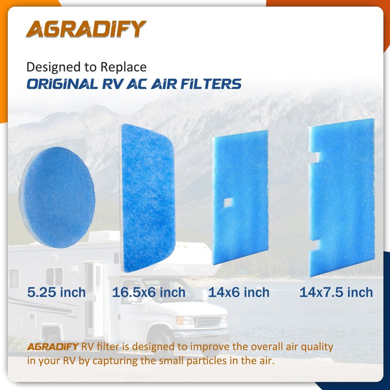 AGradify 6 Pack RV Air Filter 6" X 16.5" RV