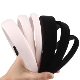 DiyJibb 6PCS Velvet Headbands for Women, Soft & Comfortable Non-Slip Hairbands, 3 Fixed Widths (0.6, 0.8, 1.2 Inches), Two Color Options, Great for Daily Wear & Special Occasions