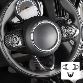 KUNGKIC Carbon Fibre Car Steering Wheel Button Cover Sticker for Mini Cooper Clubman F54 F55 F56 F60 Countryman 2013 2014 2015 2016 2017 2018 2019 2020 2021 Accessories Decorative (Type B)