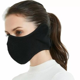 Unbranded Men Women Polar Fleece Ear Warmer Winter Half Face Mask Mouth Cover Breathable