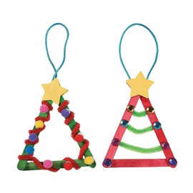 Fun Express Craft Stick Christmas Tree Ornaments - Crafts for Kids and Fun Home Activities