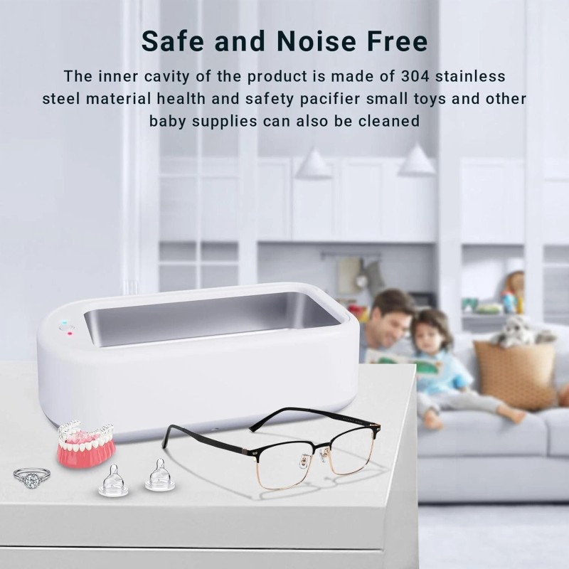 Ultrasonic Jewelry Cleaner Denture Glass Watch Ring Bath Tank Cleaning