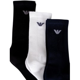 Emporio Armani Men's 3-pack Sporty Terrycloth 3 Pack Medium Socks, Multicolor, One Size UK