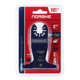Norske Tools NOTP279 2 3/4 inch Flush Cut Japanese Tooth Bi-metal Oscillating Multi Tool Accessory Blade Universal Fit for Hardwood (10pc Pack)