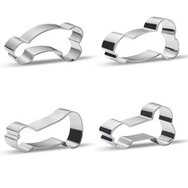 UrbAmerican 4-Piece Set of Creative Cookie Cutters，Cookie Baking Molds DIY Funny Stainless Steel Biscuits Molds Kitchen Supplies (4S), LARGE, T-001