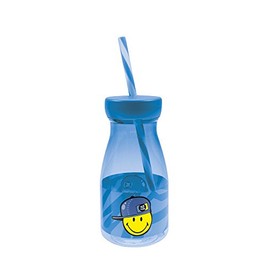 Smiley Boy Drinks Bottle with Straw Blue – 36 cl