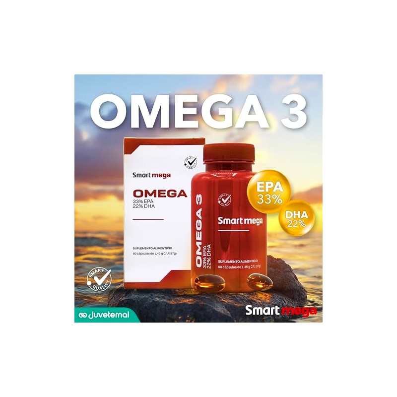 Smart Mega OMEGA 3 con 33 EPA y 22 DHA,
