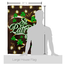 Breeze Decor - Lightful St. Patrick's Day Spring - Seasonal Impressions Decorative Vertical House Flag 28" x 40" Printed in USA