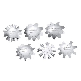 Healvian 6pcs Nail Art Steel Plates Manicure Styling Tools for DIY Nail Design Professional Stainless Steel for Curves and Easy Use