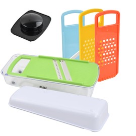 Vegetable Cutter 4 in 1, Grater for Vegetables with Container, Robust and Durable Onion Potato Carrot Cutter Slicer, Multi-Purpose Vegetable Grater for Rasps Cutting and Grating