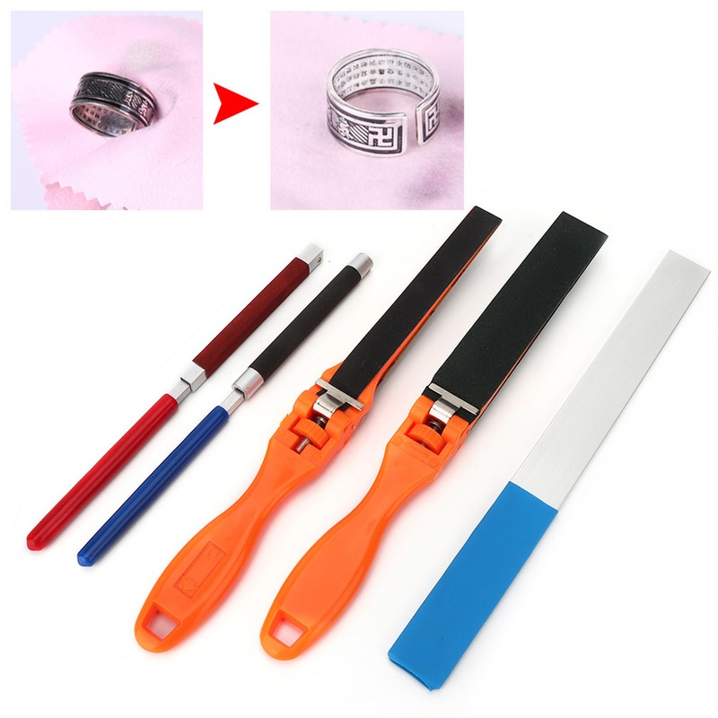 5pcs Manual Sandpaper Stick Semicircle Sanding Paper Roll Bar Jewelry