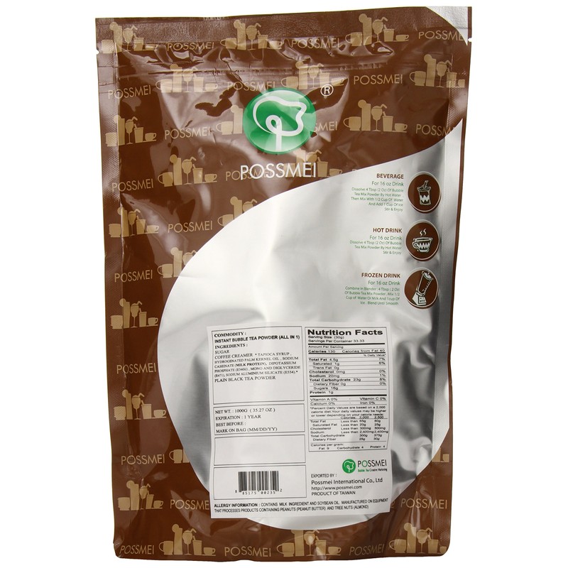 Possmei Bubble Tea Mix Instant Powder, Bubble Tea 3in1, 2.2