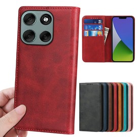 Moto G66J 5G / G66Y 5G Case Folio Universal Moto G66j 5G Cover SIM Free Ymobile Notebook Type Cover [GoKIGIoD] Wallet Type Mobile Cover with Magnet Clasp No Shock Resistant Magnet Card Holder Stand