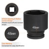 sourcing map 6-Point Impact Socket 3/4" Drive 48mm Metric 40Cr