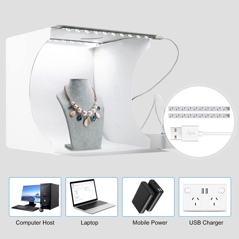 Mini Light Box Photography,PULUZ 20cm Photography Studio LightBox with 2