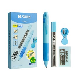 M&G Mechanical Pencil Set, 2mm Mechanical Pencil, With Eraser Refill and Sharpener, School Supplies, Drawing Pencils, Sketching Pencils，Aesthetic Mechanical Pencils for Writing (Blue)