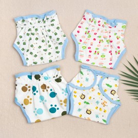 Reborn Baby Doll Diapers Clothes Underwear Reusable for 17-22 Inch Reborn Dolls Adjustable Diapers fits Newborn Dolls Girl&Boy 4 Pieces of Pack