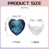 sourcing map 50Pcs Heart Rhinestones, 10mm Pointed Back Heart Glass