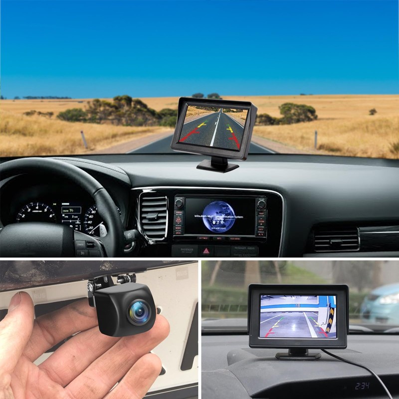 Kairiyard License Plate Backup Camera with 5in Monitor, 170 Degree