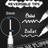 AOSUCO White Chalk Pens, 3mm Washable Liquid Chalk Markers with
