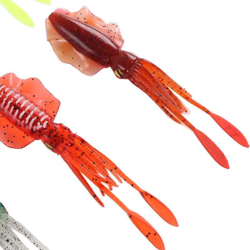 9Pcs Simulation Fishing Lures PVC Luminous Soft Fishing Baits for