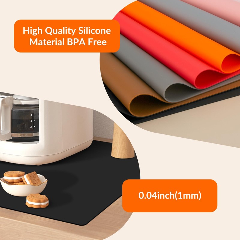Silicone Mat for Counter, Non-slip Countertop Protector, Silicon Coffee Table