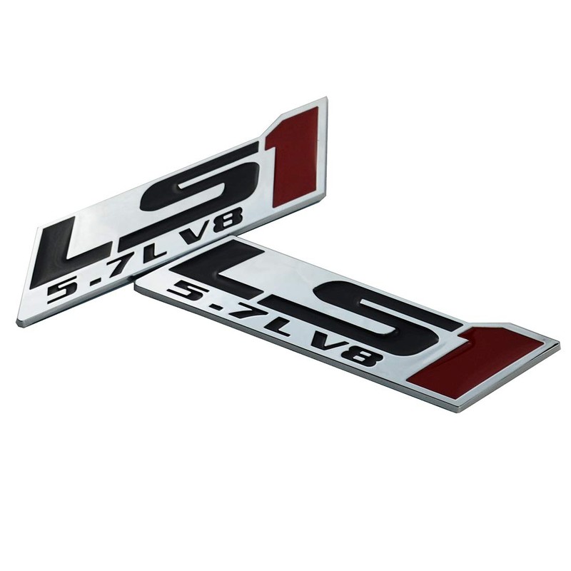 2X LS1 5.7L V8 Fender Emblem Decal Badge Nameplate Letter