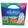 Always Ultra Thin Unscented Overnight Pads Flexi Wings Size 2