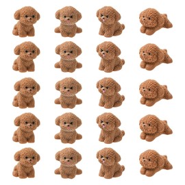 Stiesy 20 Pcs Teddy Dog Resin Slime Charms Ornaments 4 Styles Mini Pet Figurines (24-31mm) for Dollhouse Miniatures Home Room Car Decor Animal Lover Collectibles