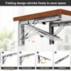 TAIMIKO 10 Inch Folding Shelf Brackets 2 Pack，Stainless Steel Shelf