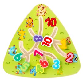 Figfey Montessori Toy Educational Toy 1 2 3 4 Years Old Finger Training Brain Training Number Classification Promotes Cognitive Development and Hand Eye Coordination Wooden Educational Toys Birthday