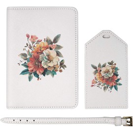 Azeeda 'Variety of Flowers ' Passport Cover & Luggage Tag Travel Set (PA00028915)