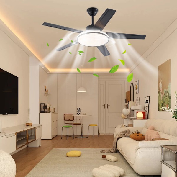 52" Indoor Ceiling Fan with 3 Color LED Light 5