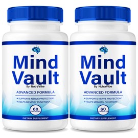 (2 Pack) Mind Vault Pills – Daily Formula with a Natural, Premium Blend to Help Maintain Focus, Clarity & Concentration | Clean, Gentle, Easy-to-Swallow Capsules for Everyday Sharpness (120 Capsules)