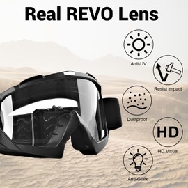 BIBIRE Motorcycle Goggles, Motocross Goggles Dirt Bike Off-Road MTB Goggles, Anti Fog UV Protective Goggles Dustproof Oneal Goggles for Motocross Fullface Helmet, Suitable for Racing, Skiing, Climbing