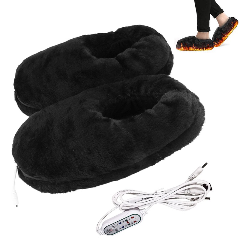 Unisex Electric Heated Shoes Electric Heating Slippers Washable Comfortable Feet