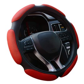 FHQSX - Funda para volante de coche, ajuste universal, 38 cm, color rojo