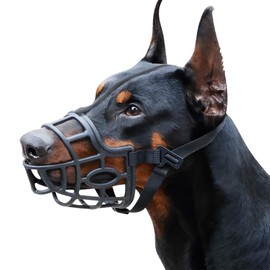 Dog Muzzle, Breathable Basket Muzzles for Small, Medium, Large and X-Large Dogs, Stop Biting, Barking and Chewing (XL - Labrador, Black)