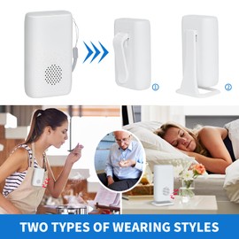 Wireless Caregiver Pager Nurse Alert System SOS Call Button Vibration Pager Nurse Calling Alert System with 58 Melodies 4 Adjust Volume Levels for Patients Seniors Elderly Monitoring at Home